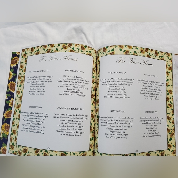 :* Tea Time Hardcover Roni & Nancy Akmon book tea bags included herbal sampler - Picture 11 of 13